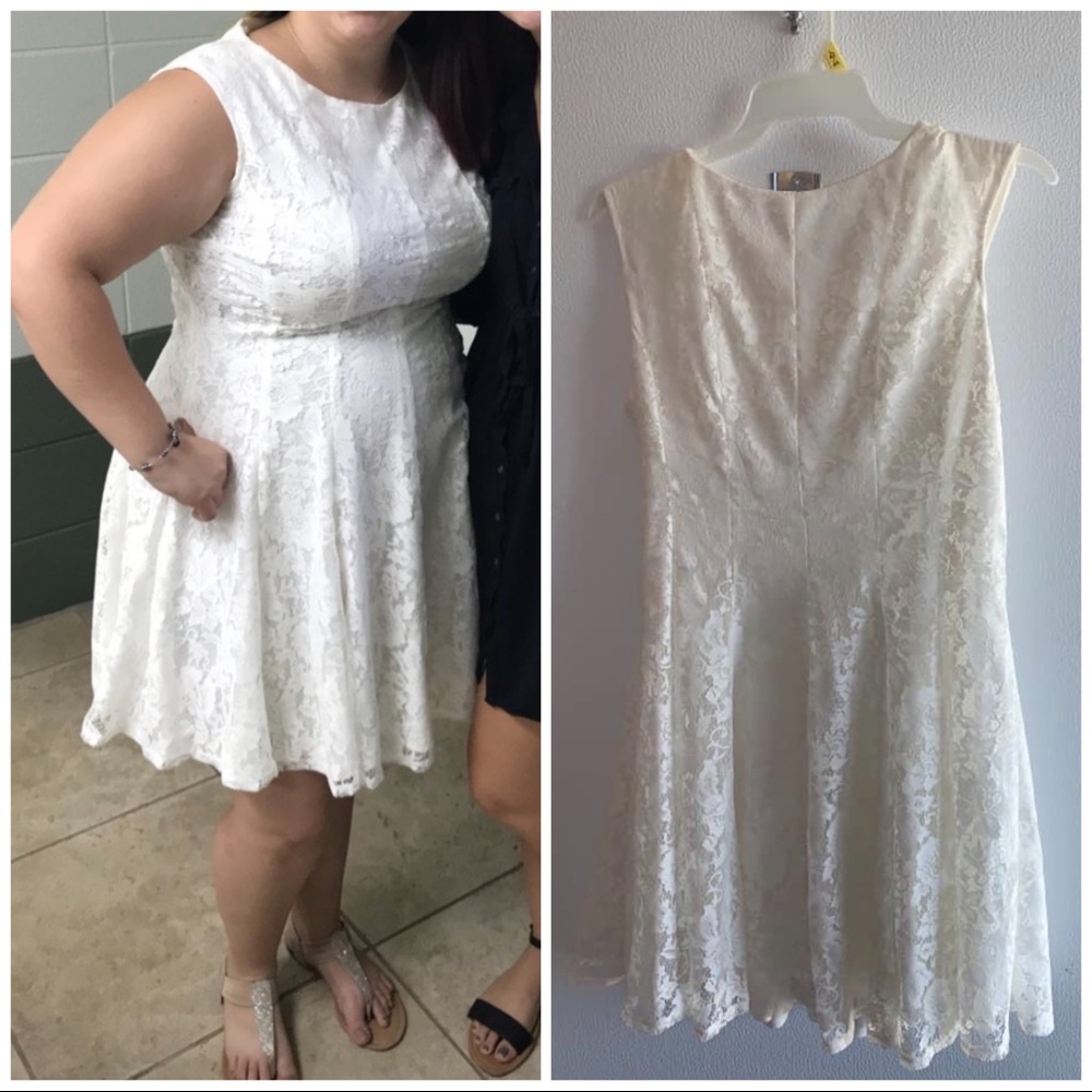 Danny & Nicole White Lace Dress